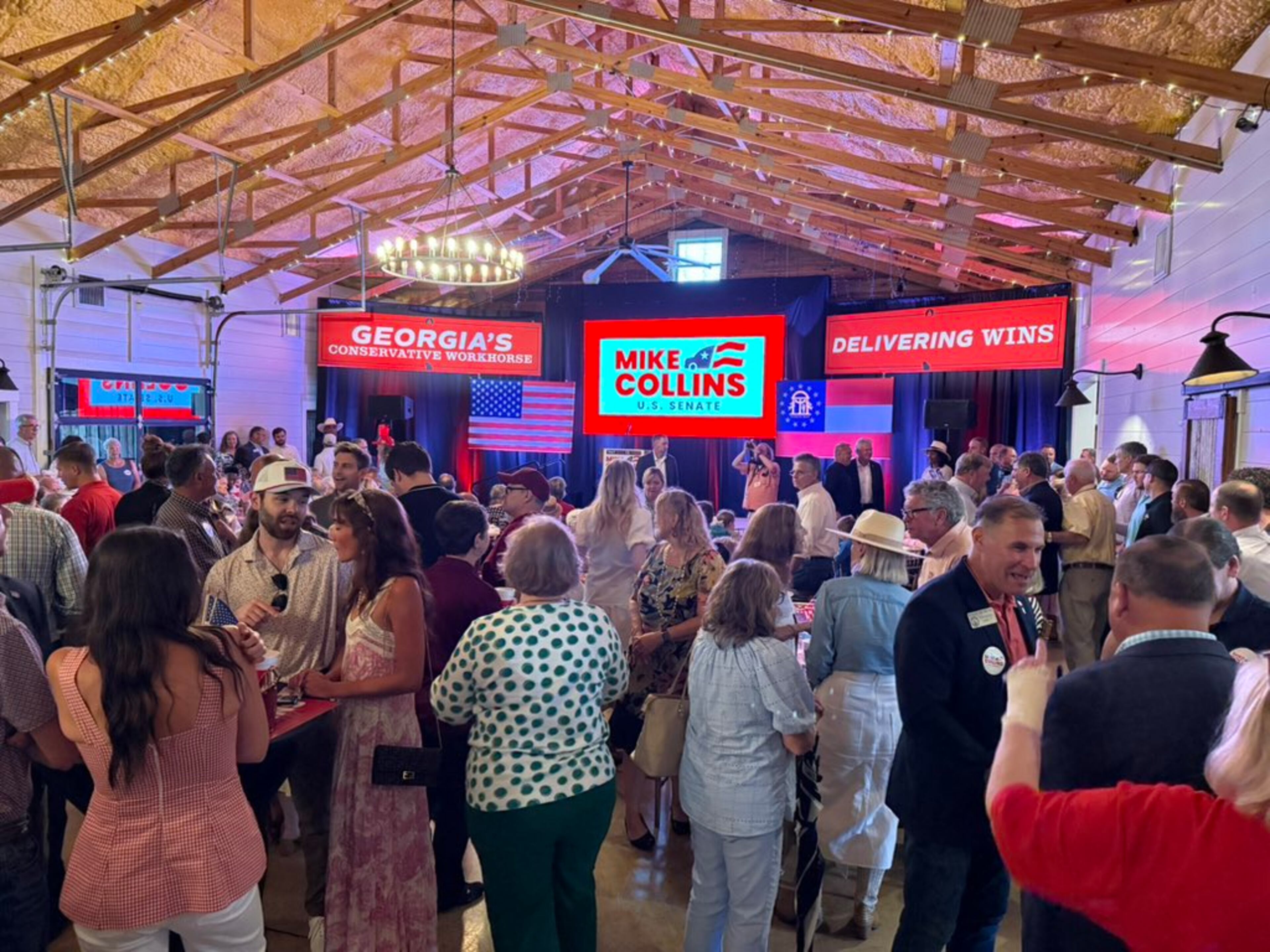 Supporters gathered in Jackson on Tuesday as U.S. Rep. Mike Collins launched his campaign for a Senate seat.