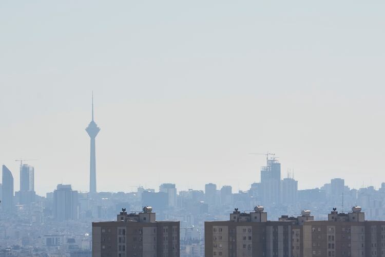 Milad telecommunication tower is seen at left in a general view of a part of Tehran, Iran, Thursday, April 23, 2026. (AP Photo/Vahid Salemi)