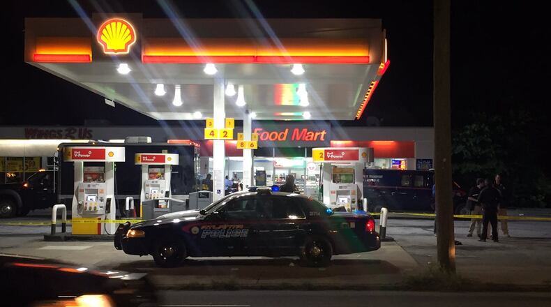 A 36-year-old College Park man was shot to death early Sunday morning outside a Shell gas station near the intersection of Whitehall and McDaniel streets near downtown Atlanta. (Credit: Channel 2 Action News)