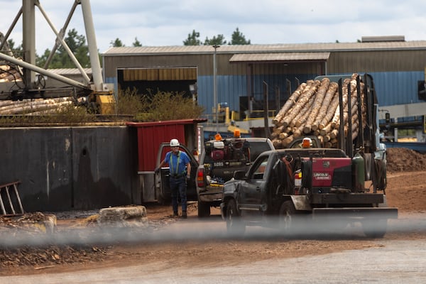 A worker is seen at Interfor Mill in Swainsboro on Friday, Sept. 26, 2025. (Arvin Temkar / AJC)