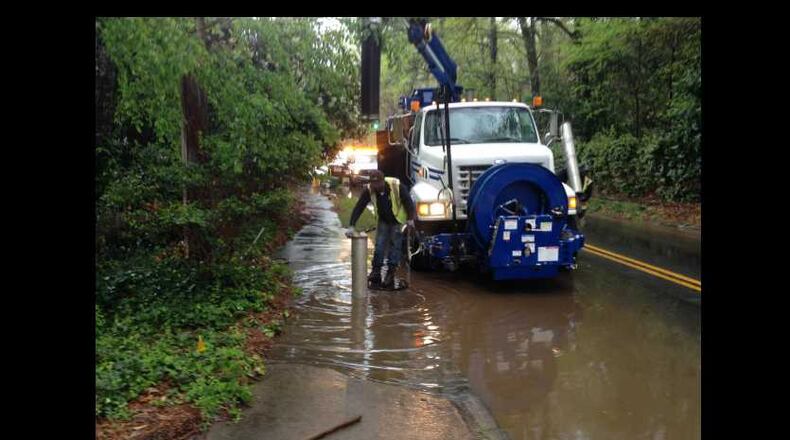 Area flooding reported at Spalding Drive and Pitts Road.
