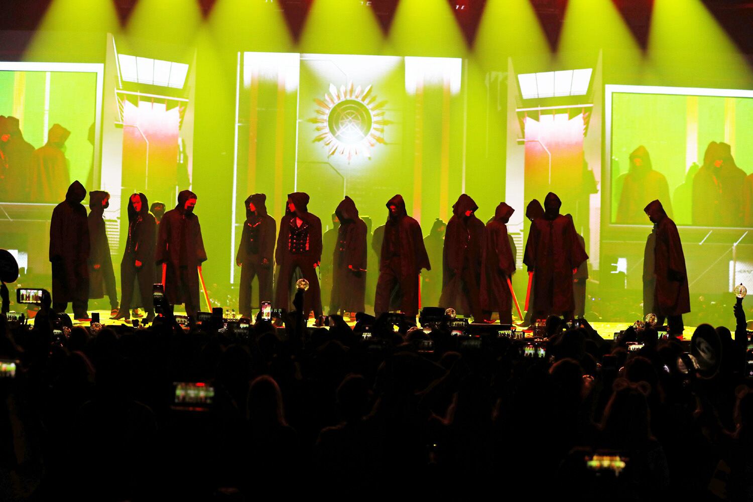 8-member Korean K-pop boy band ATEEZ energized State Farm Arena on Monday, November 21, 2022 on their The Fellowship:Break the Wall Tour. KQ FELLAZ opened the show.
Robb Cohen for the Atlanta Journal-Constitution