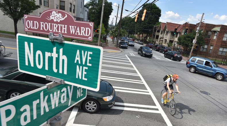 Atlanta’s historic Old Fourth Ward neighborhood near Parkway Drive and North Ave. HYOSUB SHIN / HSHIN@AJC.COM