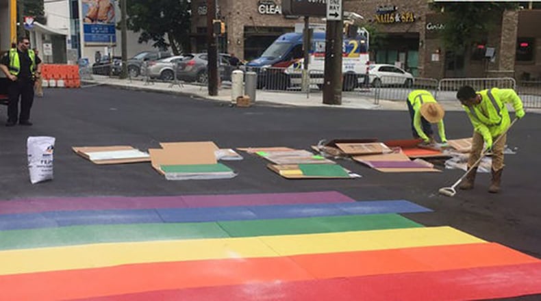 Rainbow crosswalks are painted. The project carried a $196,000 pricetag. CREDIT: Channel 2 Action News