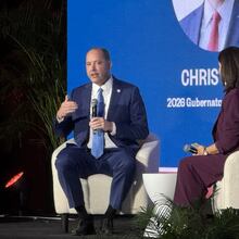 Attorney General Chris Carr, a Republican candidate for governor, spoke to the AJC's Patricia Murphy during a Politically Georgia forum at The Dogwood at Westside Paper in Atlanta on Wednesday, Nov. 5, 2025. (Adam Beam/AJC)
