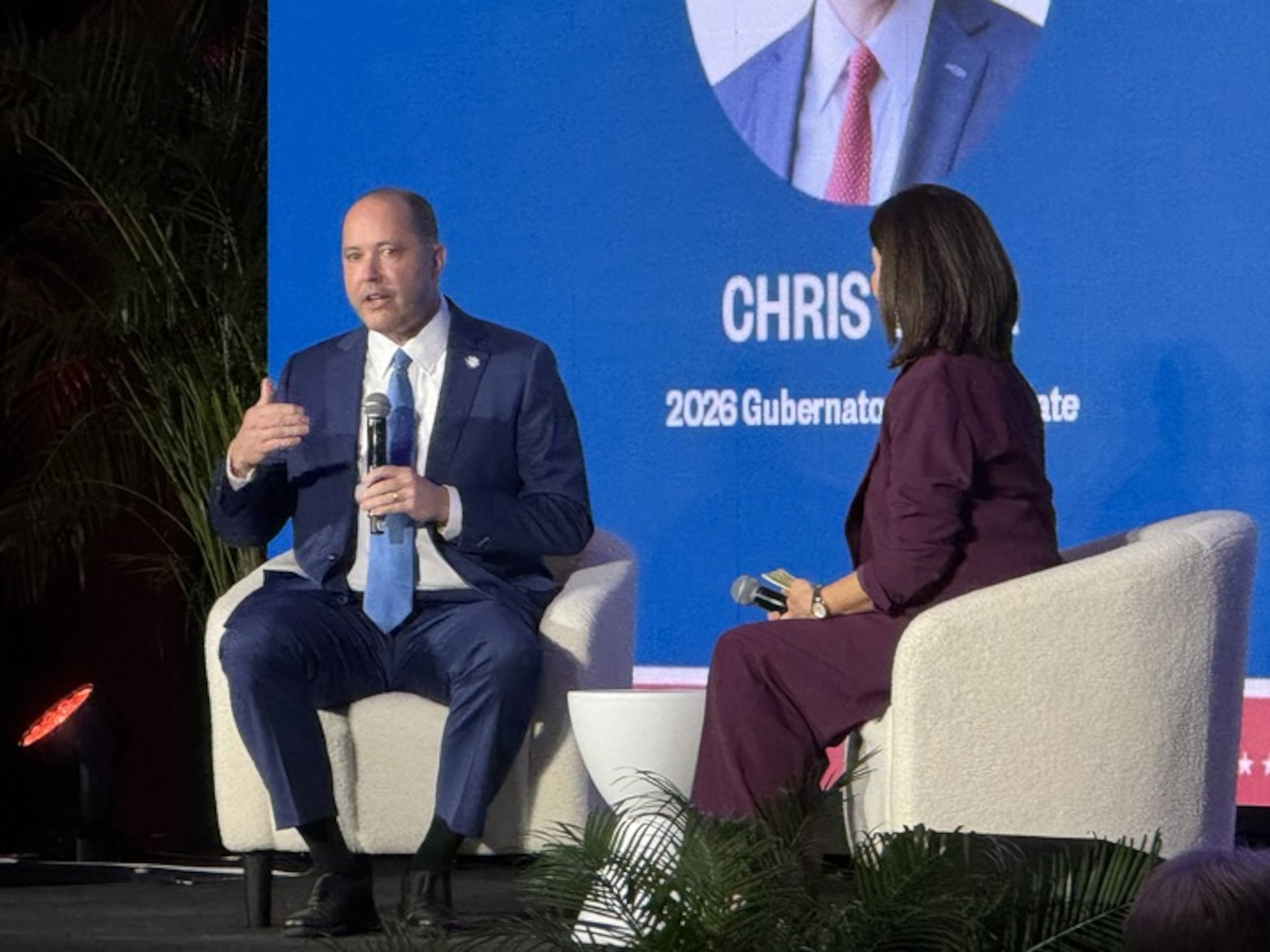 Attorney General Chris Carr, a Republican candidate for governor, spoke at the AJC's Politically Georgia forum in Atlanta on Wednesday. (Adam Beam/AJC)