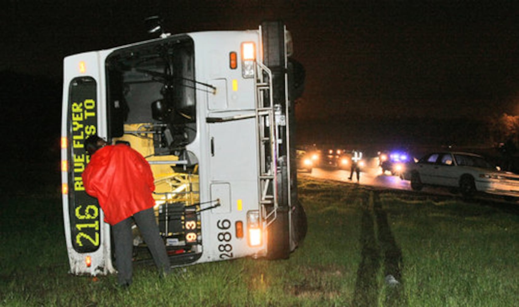 MARTA bus overturns on interstate ramp