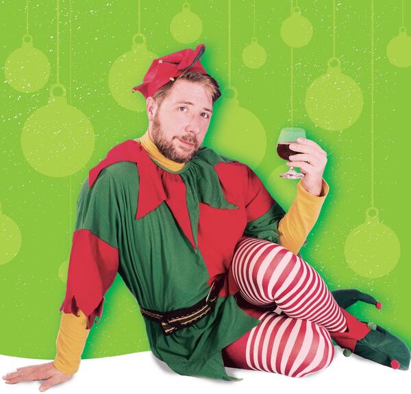 In 2017. Topher Payne took over the role of Crumpet, the misanthropic elf, in Horizon Theatre's staging of the sardonically humorous Christmas play “The Santaland Diaries.” (Courtesy of Horizon Theatre)