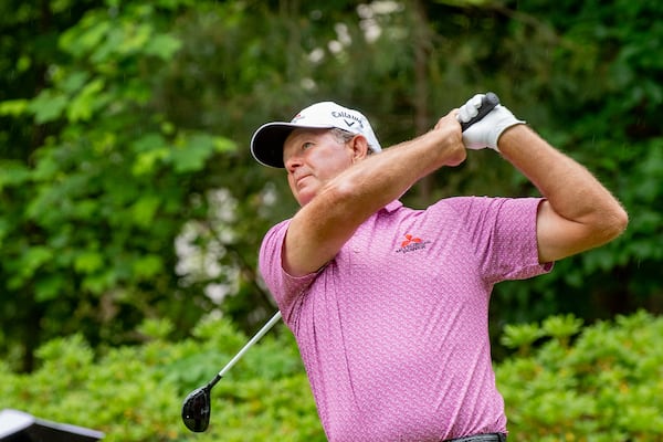 Retief Goosen shot 66 and earned 13 points to move into second place after two rounds of the Mitsubishi Electric Classic at TPC Sugarloaf in Duluth on Saturday, April 25, 2026. (Courtesy of David King)