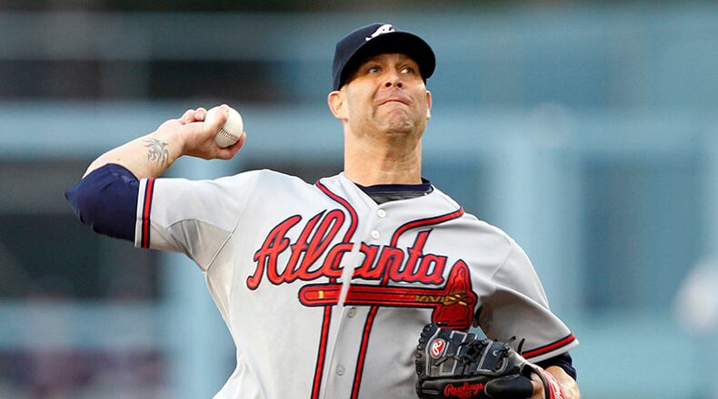 Tim Hudson pitched seven innings, allowing four hits, one run and no walks with five strikeouts Thursday against the Dodgers in Los Angeles.