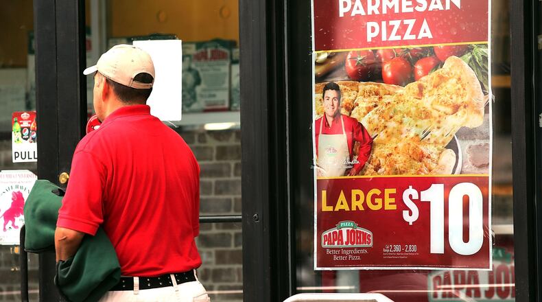 NEW YORK, NY - AUGUST 09: A Papa Johns pizza restaurant is seen on August 9, 2012 in New York City. (Photo by Spencer Platt/Getty Images)