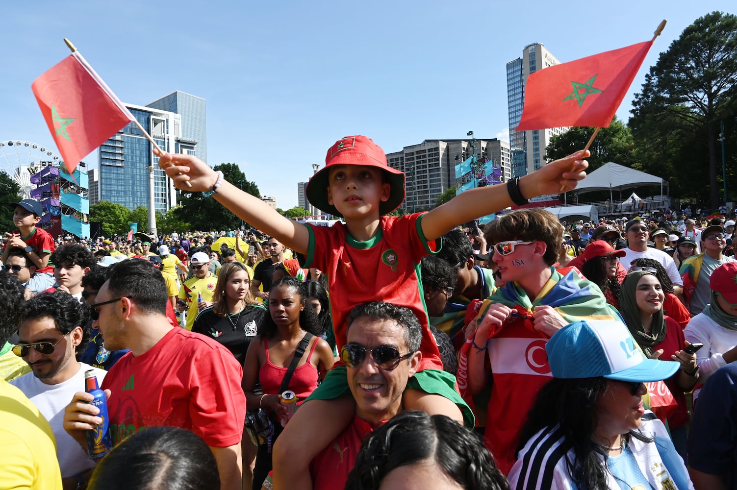 Morocco fans at FIFA Fan Fest