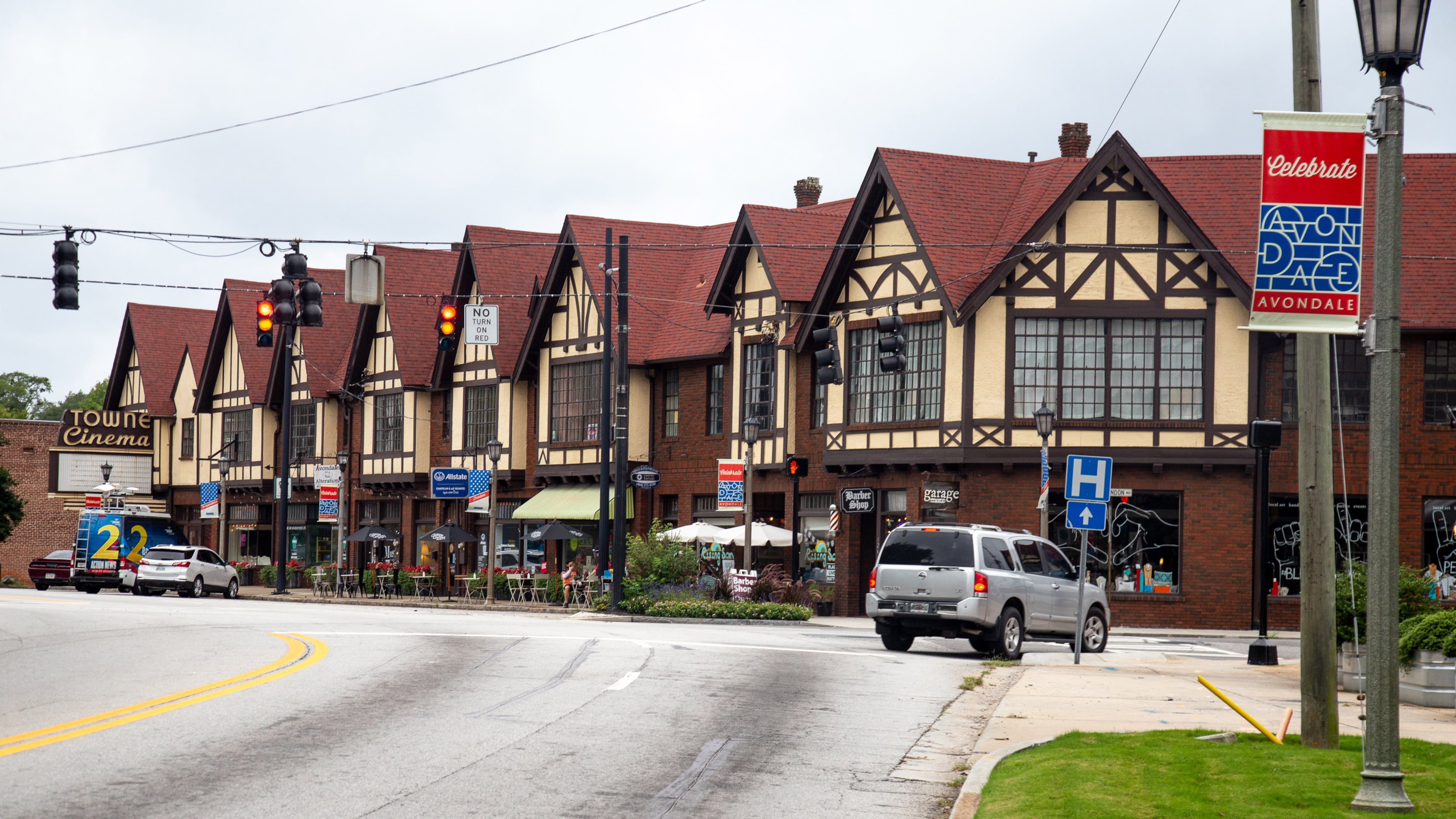 Avondale Estates's downtown strip with it's English Tudor style buildings is on North Avondale Road. (Steve Schaefer for the AJC)