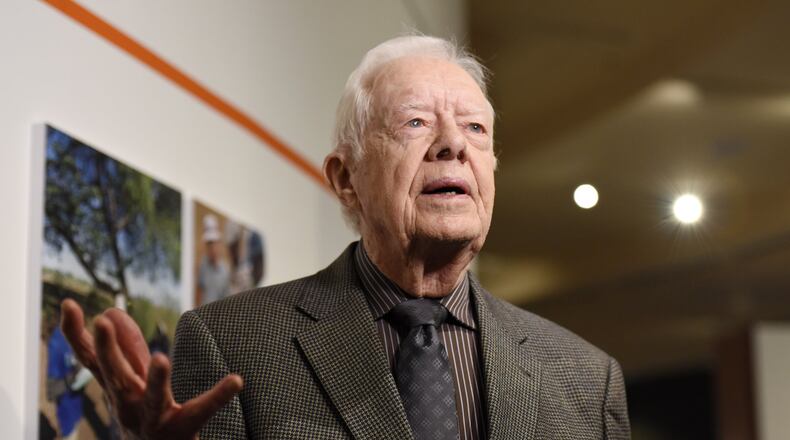 Former President Jimmy Carter in 2017. “Dehumanizing people debases us all,” Carter said about the killing of George Floyd and the riots that followed. “Humanity is beautifully and almost infinitely diverse. The bonds of our common humanity must overcome the divisiveness of our fears and prejudices. (DAVID BARNES / DAVID.BARNES@AJC.COM)