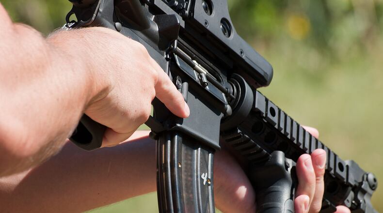 Firearm AR-15 for target shooting.