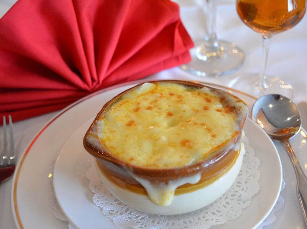 French Onion Soup at Petite Violette. STYLING BY MICHAEL GROPP / CONTRIBUTED BY ADRIENNE HARRIS