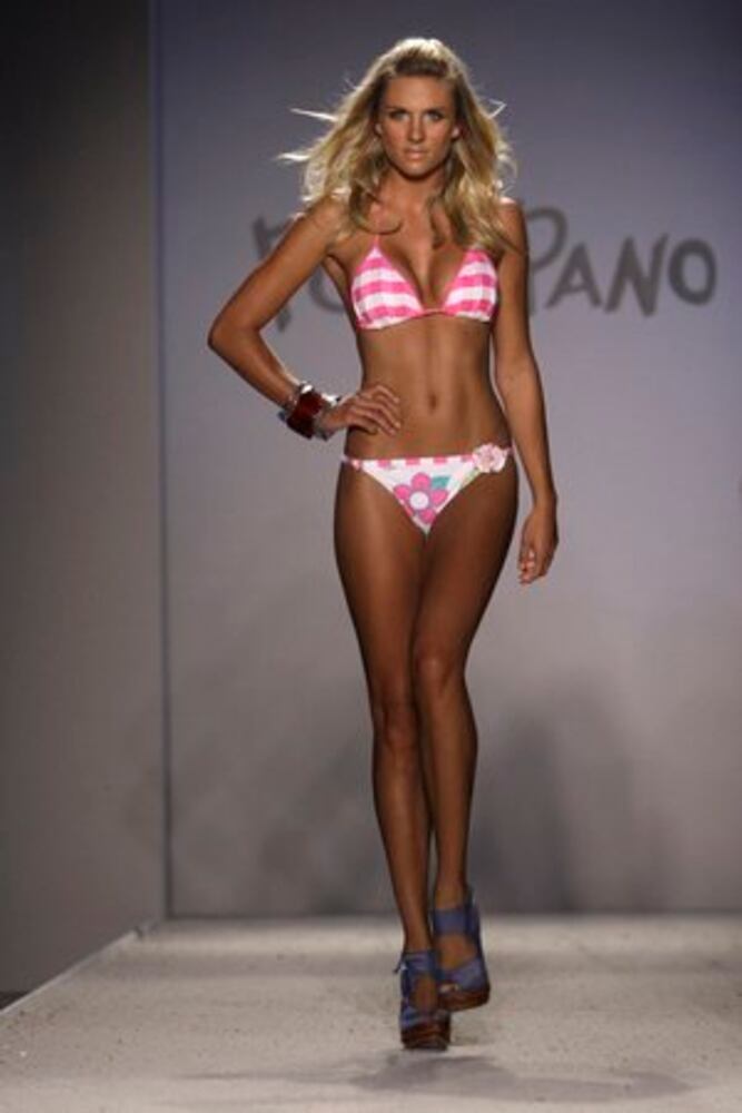 Strutting swimwear in Miami Beach