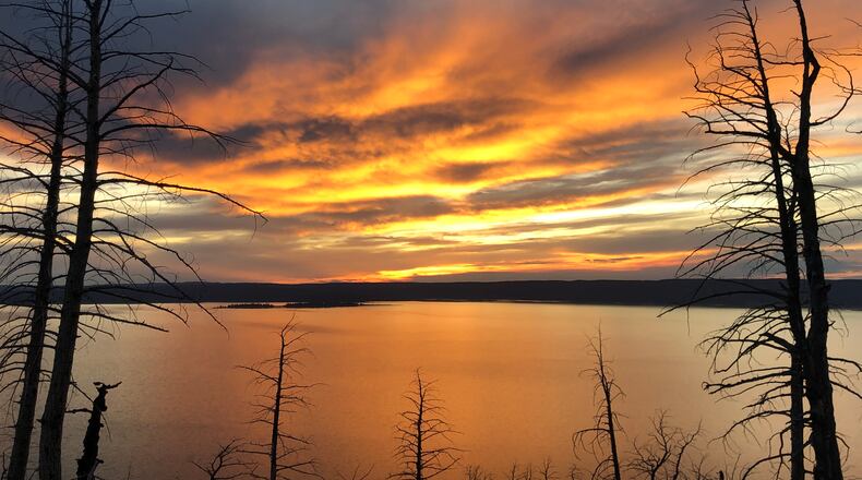 Geoff Wiggins submitted this photo of a sunset on Lake Yellowstone in Yellowstone National Park.