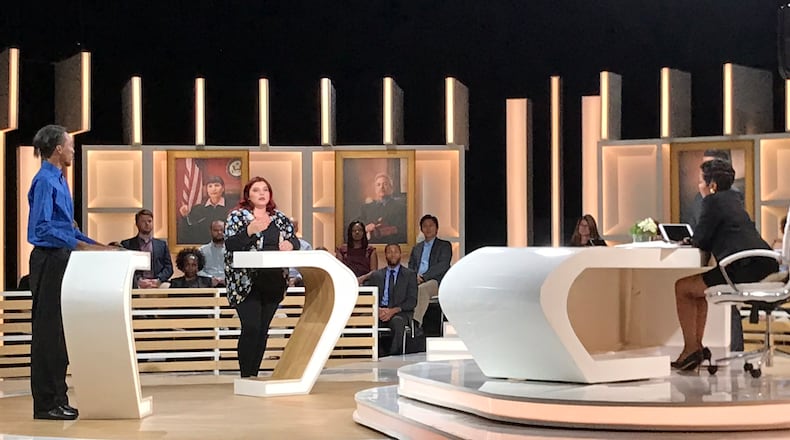 Lynn Toler on the set of "Divorce Court," now shooting at Tyler Perry Studios in Atlanta. CREDIT: Rodney Ho/rho@ajc.com