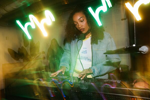 DJ Cleotrvppv performs a set at El Sótano in Atlanta on Friday, March 20, 2026.  She cohosted the party, titled Closer Friends, with DJ Smartt. (Abbey Cutrer/AJC)