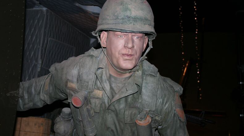 The "Last 100 Yards" exhibit at the museum includes lifelike mannequins created from body casts of Fort Benning soldiers. They're used to portray American infantrymen from many of the nation's wars.