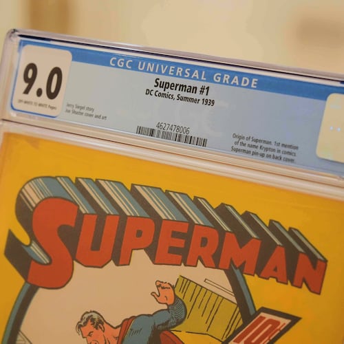 A view of a DC Comics, Superman No. 1 issue is shown Monday, Nov. 24, 2025, in Irving, Texas. (AP Photo/Tony Gutierrez)