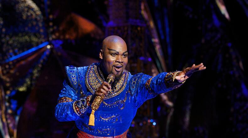 Disney's "Aladdin" will feature the antics of the Genie (Michael James Scott pictured) in the 2018-19 Broadway in Atlanta season. Photo: Deen van Meer