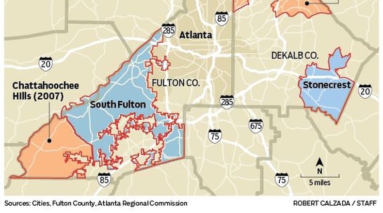 After eight cities popped up around metro Atlanta over the last decade, lawmakers approved two more to appear on the ballot in November. Voters will decide whether to incorporate Stonecrest and South Fulton.