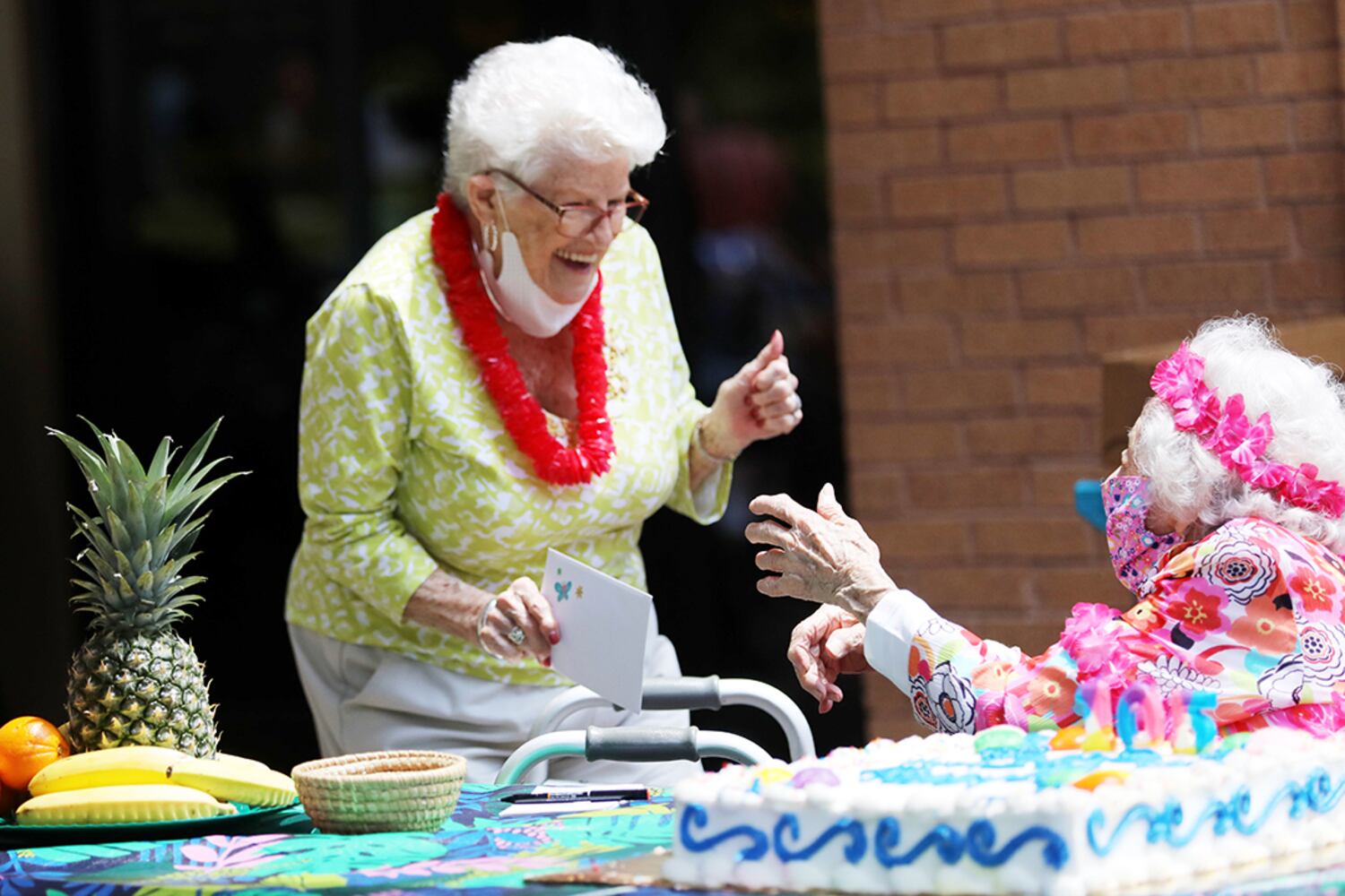 PHOTOS: Pandemic can’t stop birthday party for 105-year-old