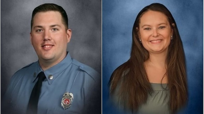 Justin (left) and Amber Hicks were found shot and killed inside their Acworth home Thursday morning.