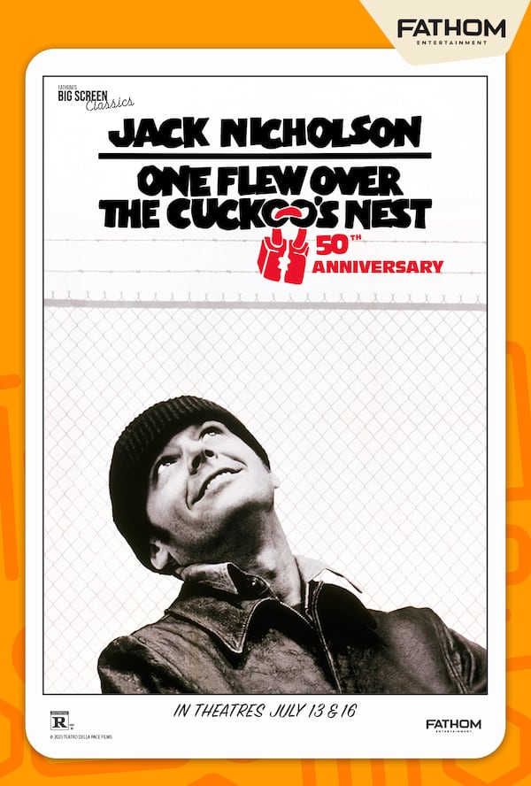 This image released by Fathom Entertainment shows promotional art for the film "One Flew Over the Cuckoo's Nest." (Fathom Entertainment via AP)