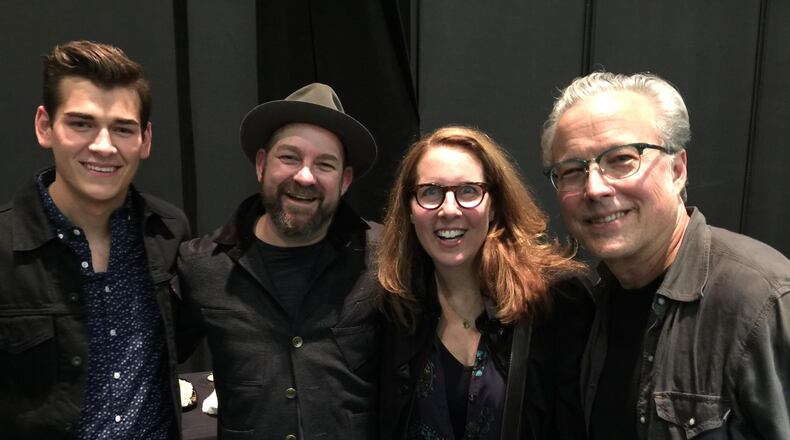 Zach Seabaugh and Radney Foster flank Kristian Bush and Janece Shaffer - the "Troubadour" team.