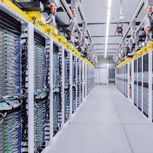 A look inside one of Microsoft’s Azure data centers. (Courtesy of Microsoft)