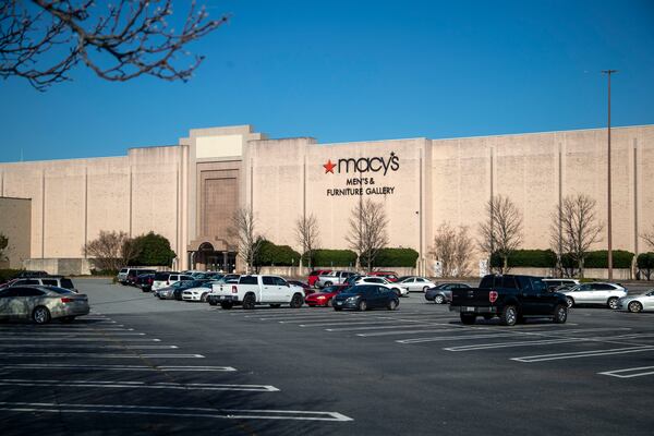 The exterior of the Macy’s Men’s and Furniture Store at the Town Center at Cobb Shopping Mall in Kennesaw. (Alyssa Pointer/AJC 2021)