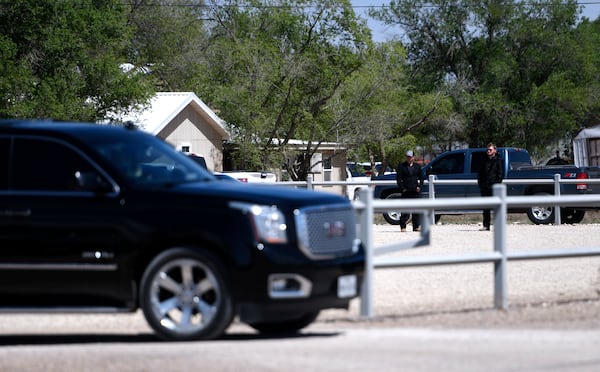 People attend the funeral of the second measles death in the state, Sunday, April 6, 2025, in Seminole, Texas. (AP Photo/Annie Rice)