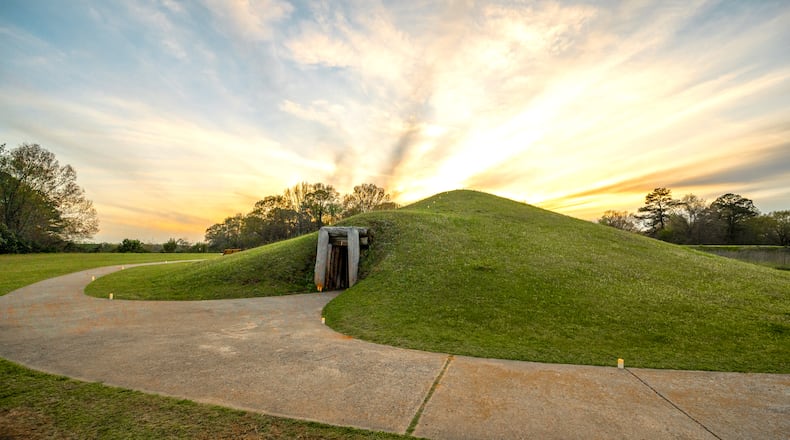 The ceremonial mounds mark the ancestral homeland of the Muscogee (Creek) Nation at Ocmulgee Mounds National Historical Park.
Photo Credit: Visit Macon