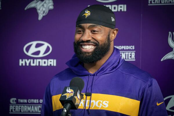 Everson Griffen, above, who took a leave from the team in 2018 for mental health treatment, posted on Instagram early-morning screen shots of text messages to his agent, Brian Murphy, that said he needed help and people were trying to kill him. He also posted a video that showed him with a gun that he said was purchased legally. Those posts have since been deleted. (Elizabeth Flores/Minneapolis Star Tribune/TNS)
