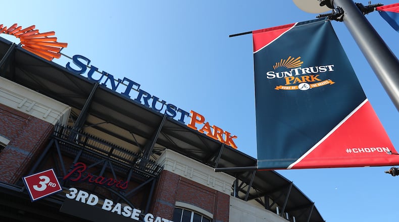 The Atlanta Braves SunTrust Park may be changing names soon. SunTrust is being qcquired by BB&T and the merged company will have a new name. Curtis Compton/ccompton@ajc.com