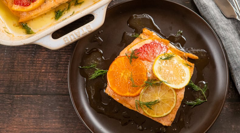 Slow-Roasted Citrus Salmon. (Aaliyah Man for The Atlanta Journal-Constitution)