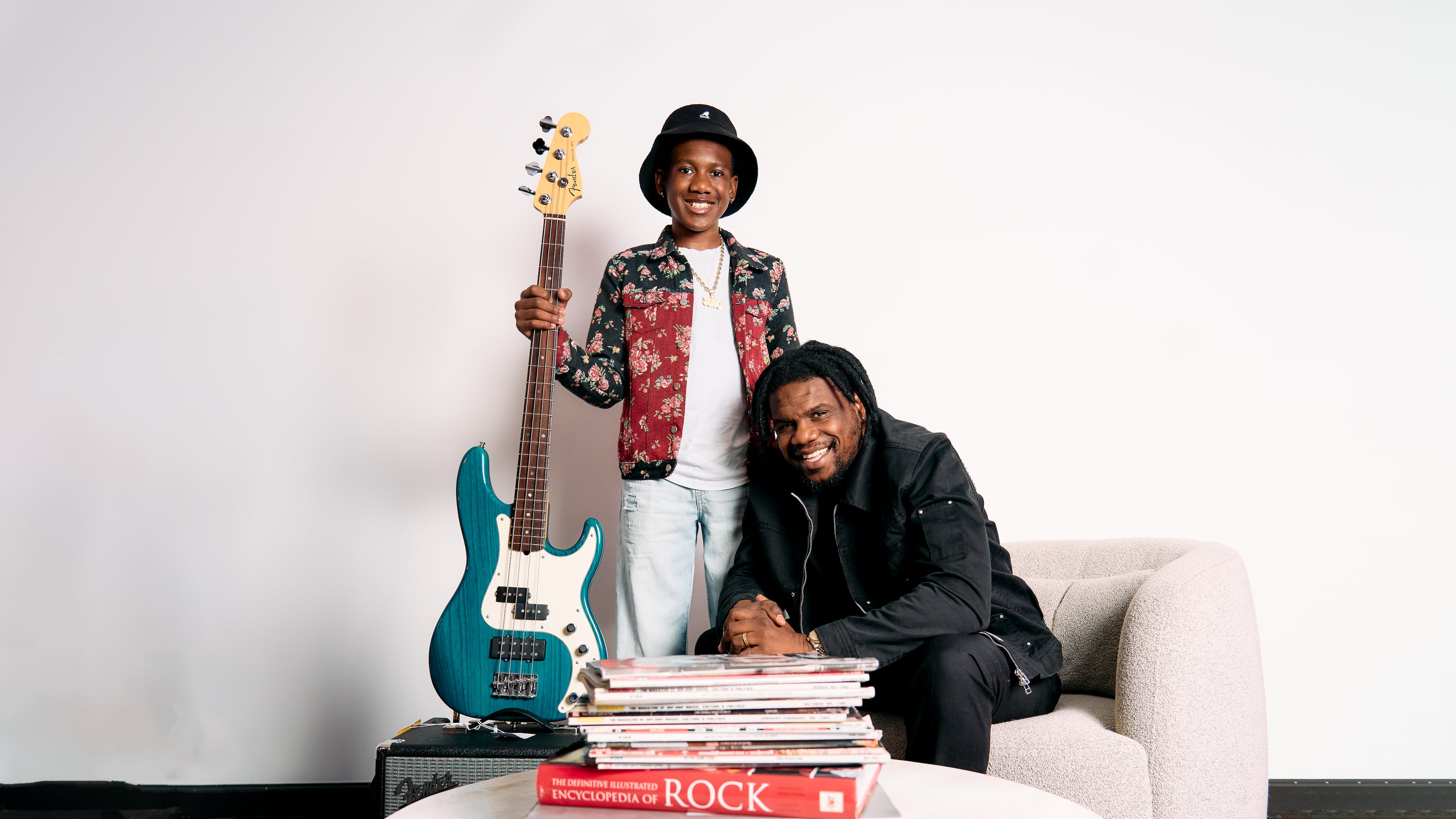 Theron Thomas (right) has written songs for music's biggest stars. Now, he's collaborating with his 12-year-old son, Amir "Sumo" Thomas to make children's music. Handout.