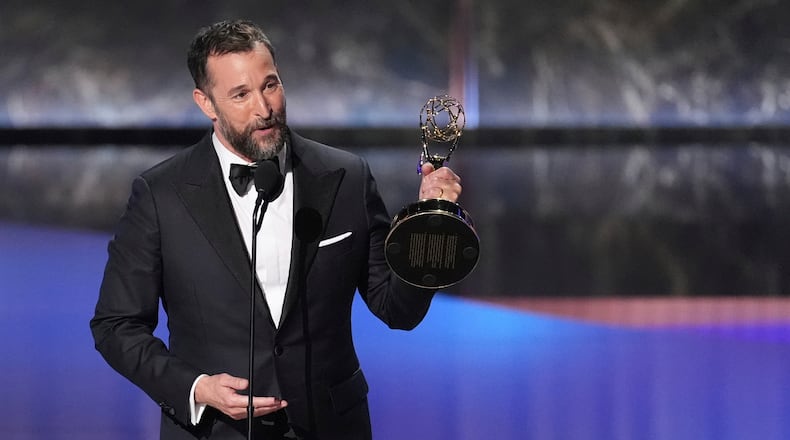 FILE - Noah Wyle accepts the award for outstanding lead actor in a drama series for "The Pitt" during the 77th Primetime Emmy Awards on Sept. 14, 2025, at the Peacock Theater in Los Angeles. (AP Photo/Chris Pizzello, File)