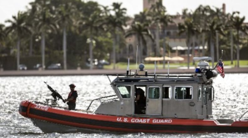 A Coast Guard boat outside President Donald Trump’s Mar-a-Lago in April. (Photo: Bruce R. Bennett/The Palm Beach Post)