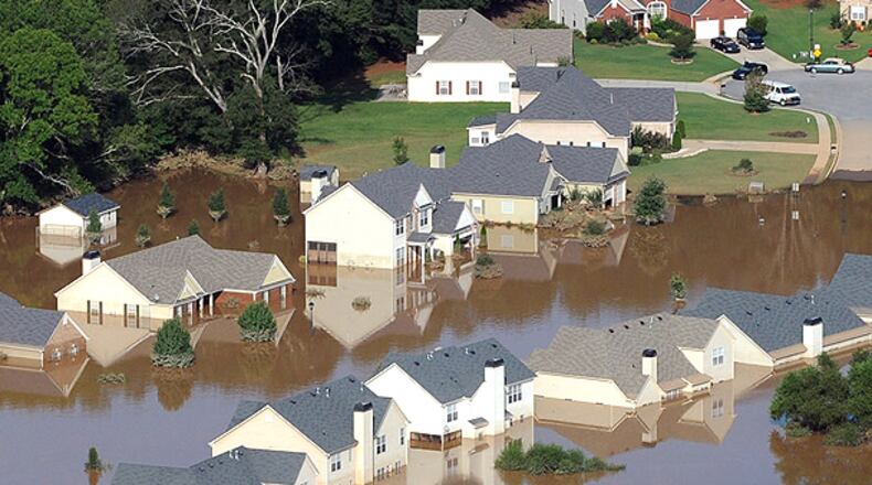 The Austell area, shown here, was one of the worst-hit areas during the September 2009 flood. An open house will be held Tuesday night by the U.S. Army Corps of Engineers and Cobb County staff on a proposed Sweetwater Creek Flood Risk Management Study. AJC file photo