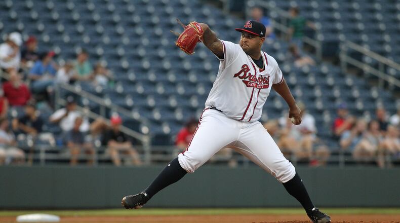 Braves prospect Luiz Gohara will start against the Rangers on Tuesday in his major league debut. (Jim Lacey/Gwinnett Braves)