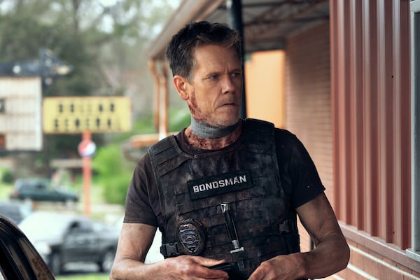 Kevin Bacon plays Hub Halloran, a bounty hunter who is murdered and then resurrected by Satan, in “The Bondsman.” (Tina Rowden/Prime Video/TNS)