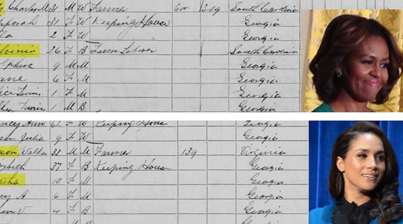 Michelle Obama and Meghan Markle both trace their families to the same Georgia town.