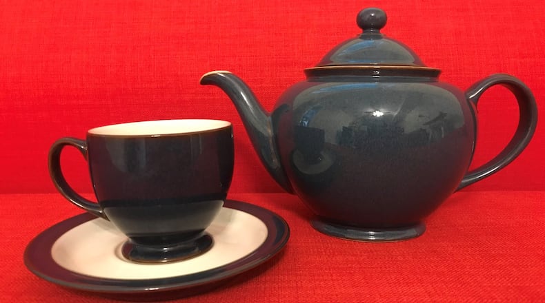 When the weather is dreary, AJC food editor Ligaya Figueras cheers up with a cup of tea, served in her Denby stoneware. LIGAYA FIGUERAS/LFIGUERAS@AJC.COM