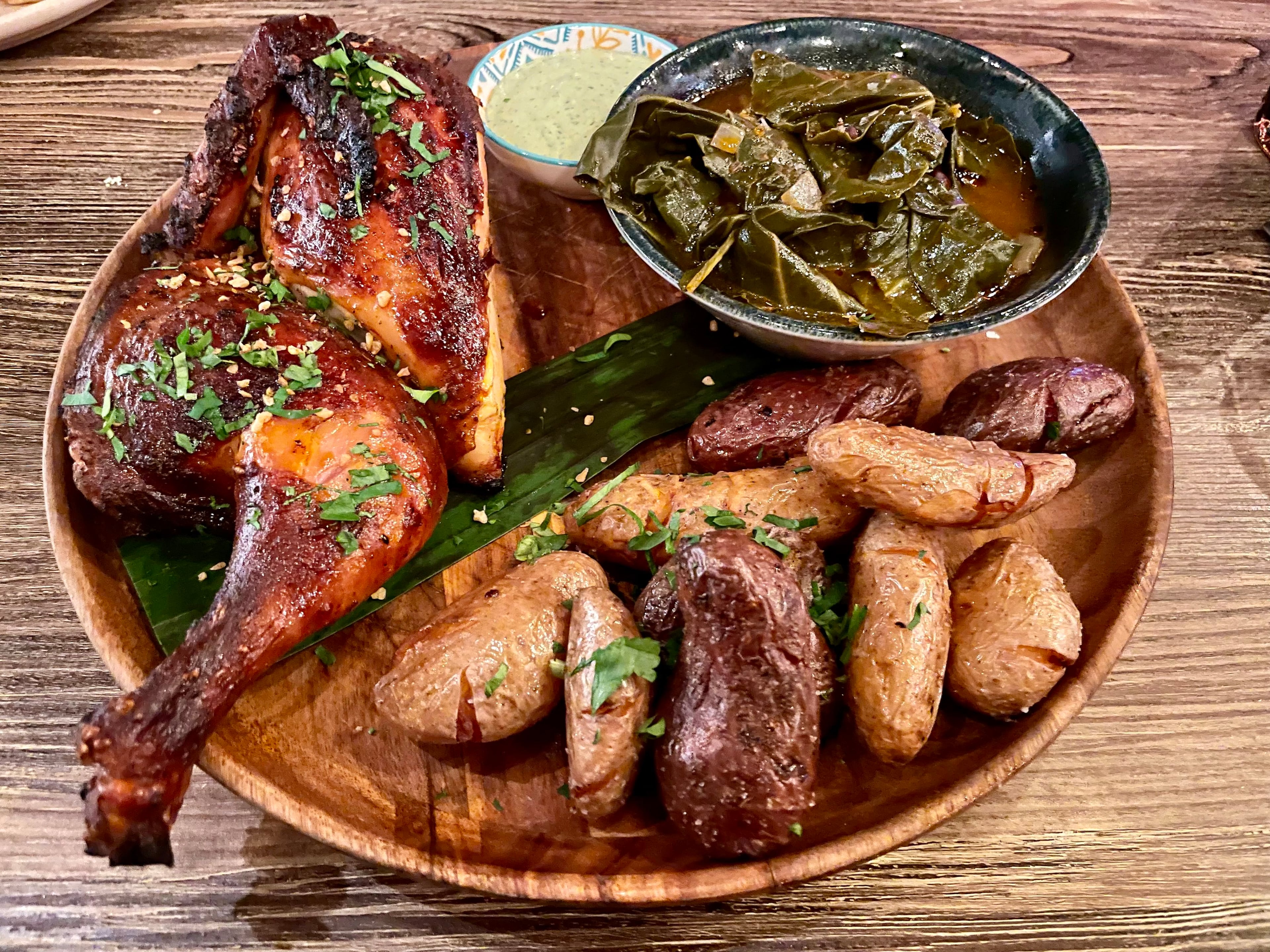 It takes three days for the pollo a la brasa at Tio Lucho's to get such deep flavor, subtle smokiness and golden, crispy skin. (Angela Hansberger for he AJC)