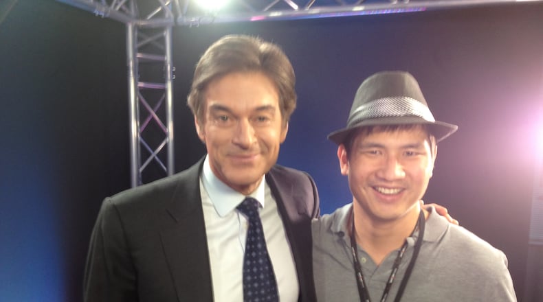 Dr. Oz and me at WSB studios Sept. 12, 2014. CREDIT: Tim Sullivan