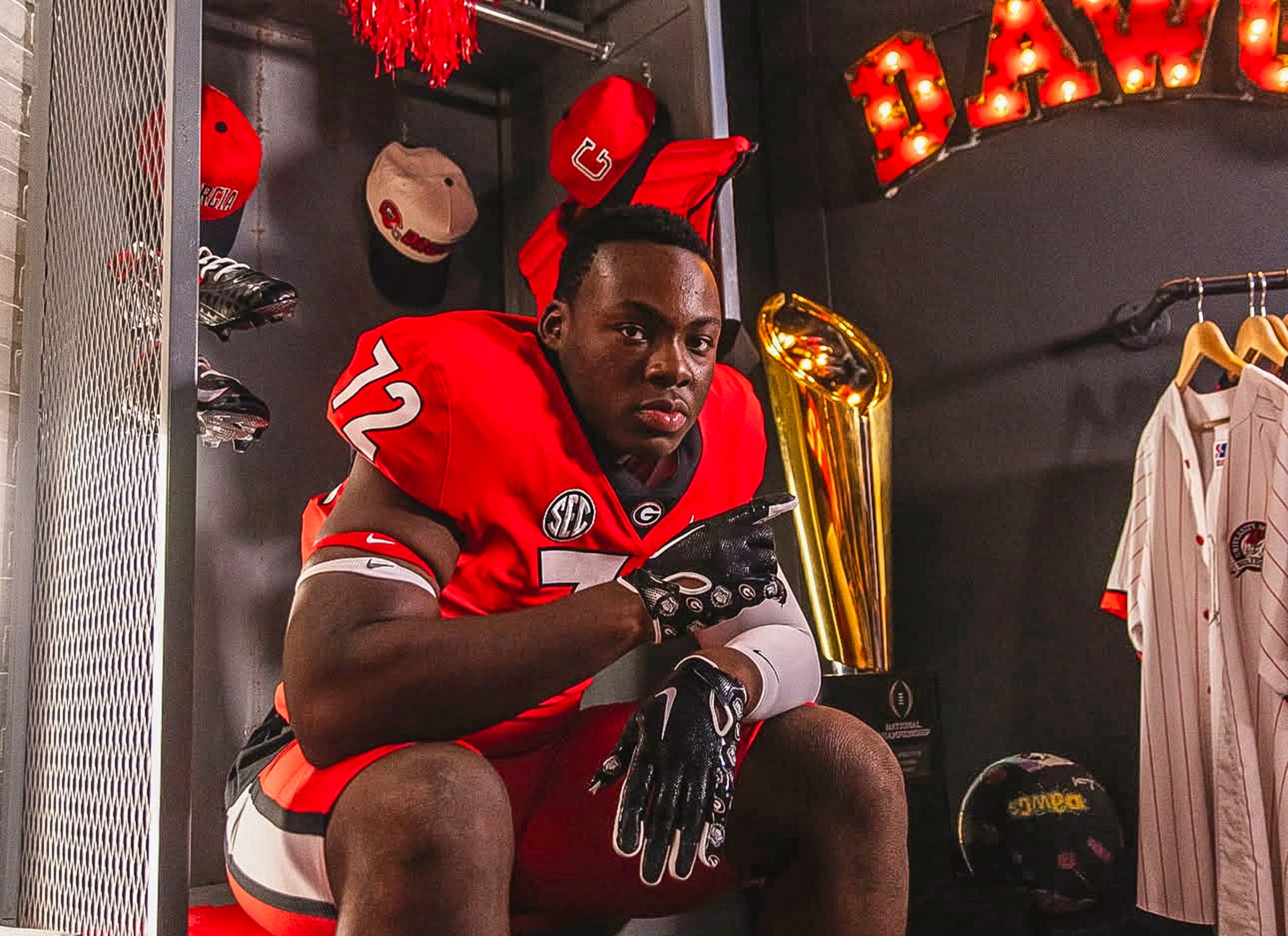 Four-star offensive tackle prospect Ekene Ogboko, younger brother of Georgia redshirt freshman Nnamdi Ogboko, announced his commitment to the Bulldogs, becoming the 18th commitment of the 2026 class. (Courtesy)